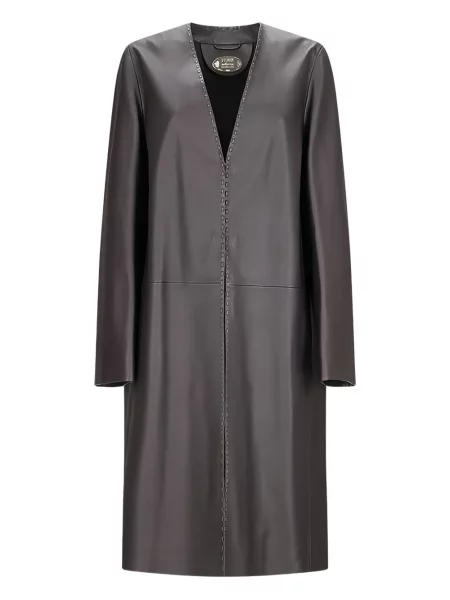 Palton Fendi din piele maro