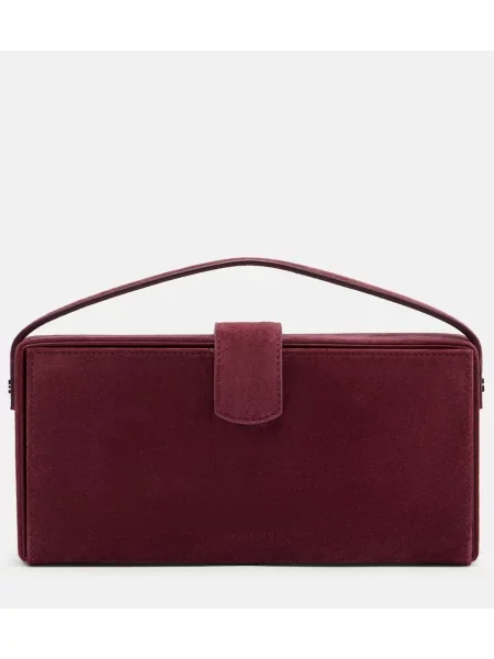 Geantă plic Magda Butrym din piele de căprioară bordo