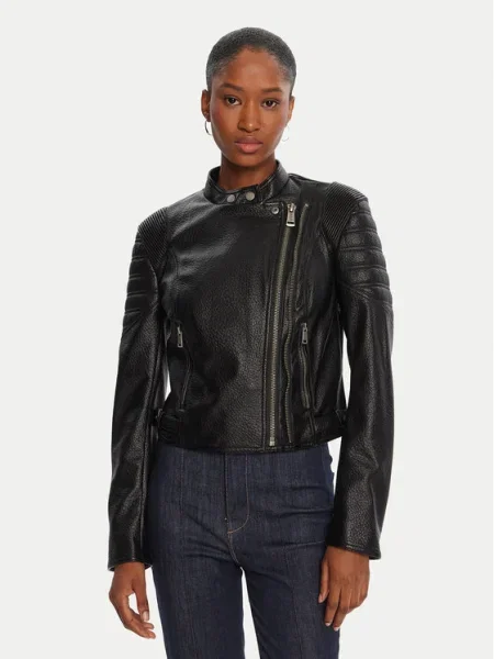 Рокерско яке Guess JEANNINE преходен модел черно