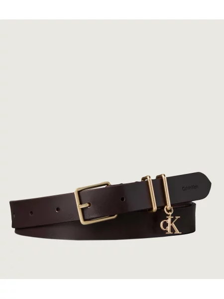 Calvin Klein Curea de piele Charm Keeper maro