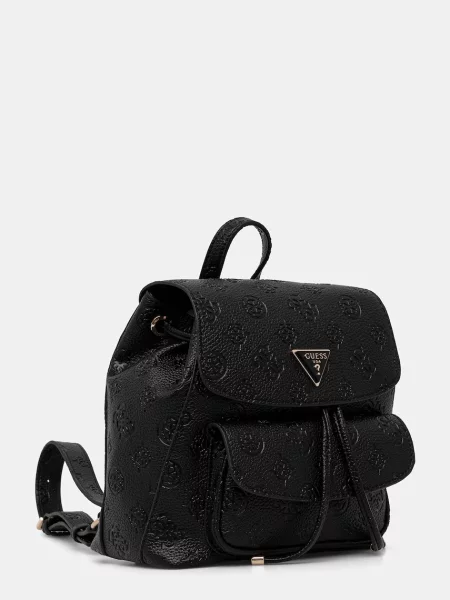 Рюкзак Guess CRESIDIA малий з аплікацією чорний