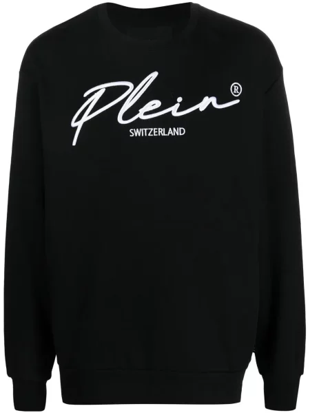 Pulover Philipp Plein cu decolteu rotund cu autograf negru