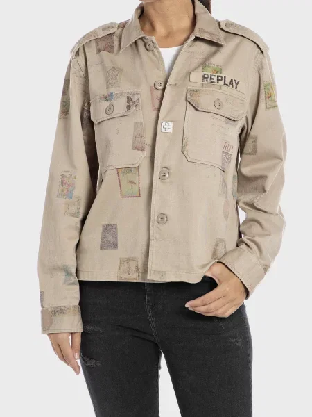 Рубашка Replay бежевая
