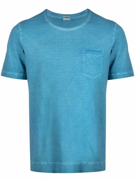 Тениска Massimo Alba с протрити краища синьо