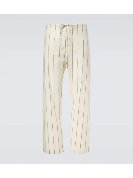 Pruhované kalhoty Bode bílé