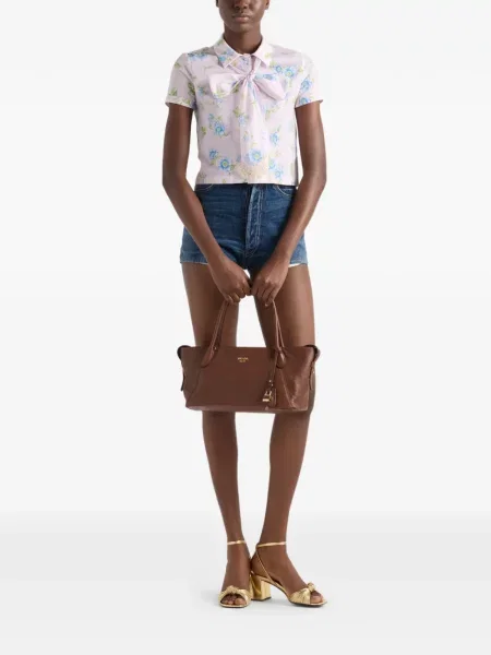 Geantă shopper Prada din piele maro