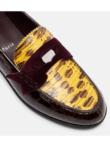 Kožené loafersy Christian Louboutin hnedá