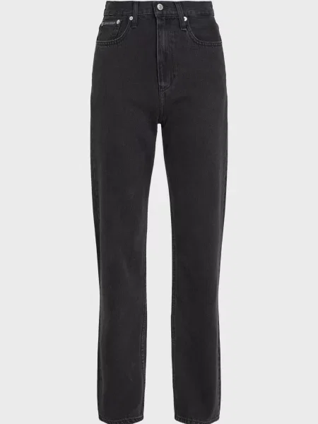 Прямі джинси Calvin Klein Jeans з високою посадкою чорні