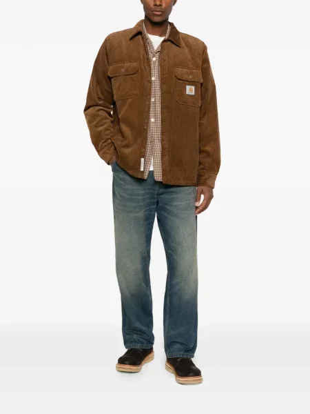 Καπιτονέ μπουφάν Carhartt Wip κοτλέ καφέ
