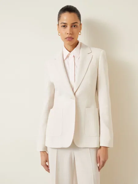 Max Mara Marynarka Z Dżerseju Utilita weiss