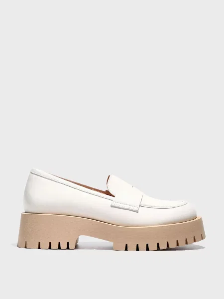 Шкіряні лофери Respect білі