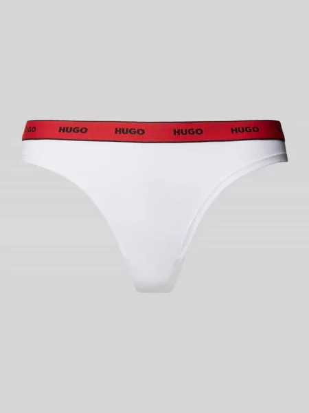 Stringi z elastycznym pasem z logo model ‘Carousel’ Hugo białe