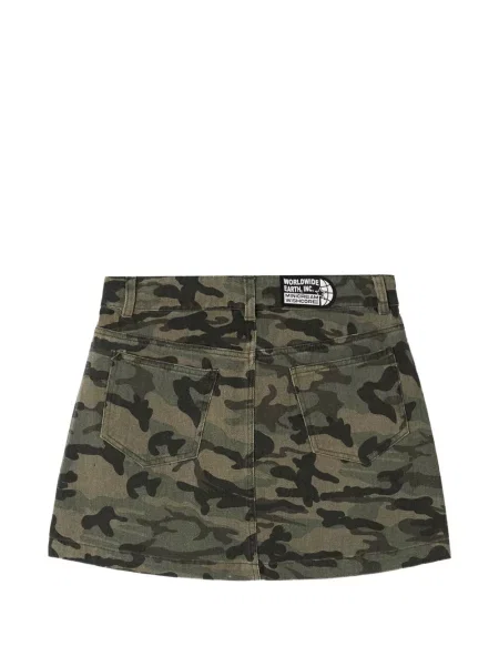 Fusta mini Mini Cream cu imagine cu model camuflaj verde