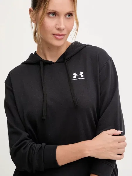 Кофта Under Armour UA Rival з капюшоном з принтом чорний
