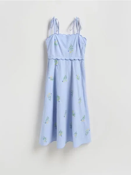 Reserved Rochie din cu broderie albastru-deschis albastru