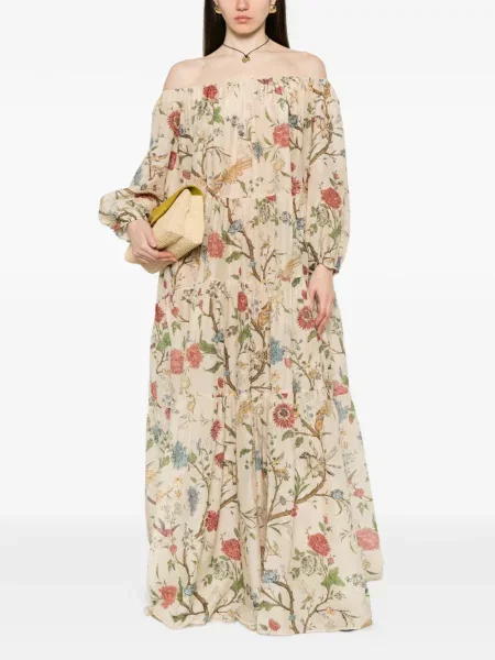 Rochie maxi Into The East cu model floral cu imagine