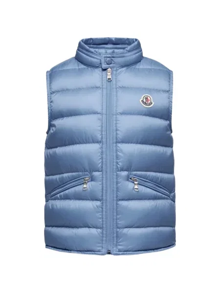 Kamizelka puchowa dziecięca Moncler Enfant niebieska