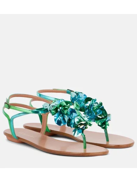 Usnjene tangice Aquazzura modra