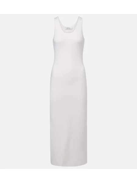Rochie maxi Max Mara de lână de costum alb