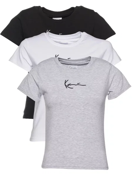 Karl Kani Tricou gri amestecat / negru alb