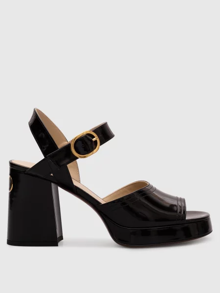 Шкіряні глянцеві босоніжки FAWCETTE Valentino чорні