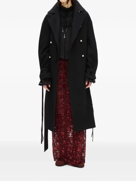 Fusta maxi Ann Demeulemeester de catifea roșu