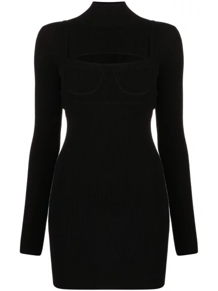Dzianinowa sukienka mini Monse garniturowa prążkowana czarna