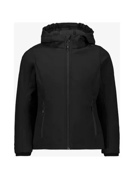 Kurtka dziecięca z kapturem Fix Hood Softshell w kolorze ciemnej czerni 2 czarna