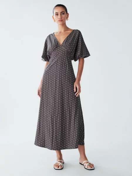 St MRLO Rochie Palm maro alb