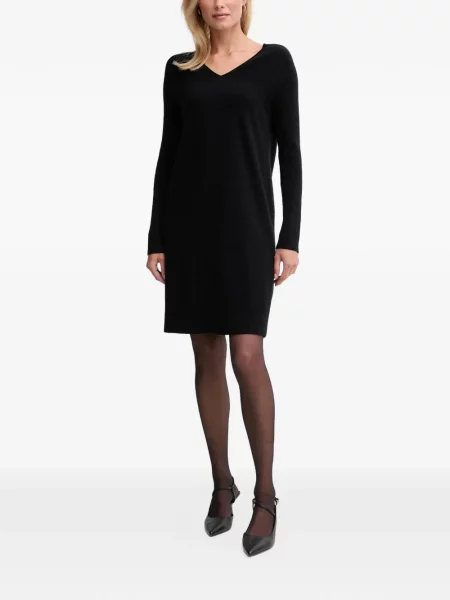 Rochie mini Benetton tricotate cu decolteu în V negru