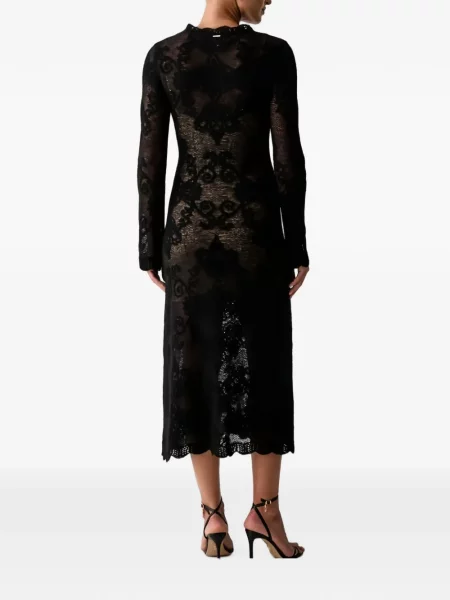 Lung rochie Twinset din lână alpaca negru