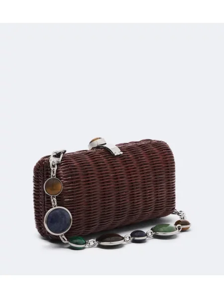Geantă plic Judith Leiber Couture maro