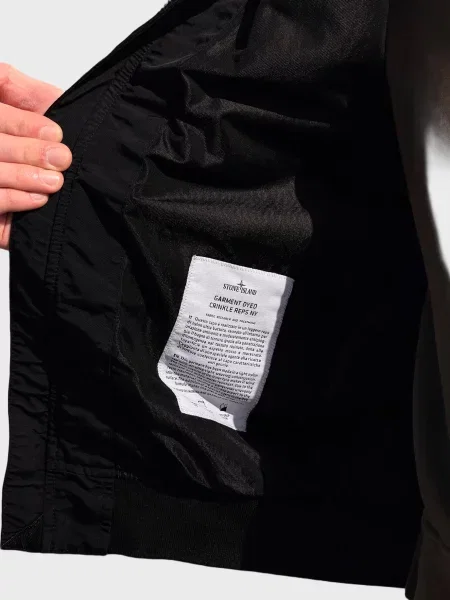 Бомбер Stone Island с камнями черный