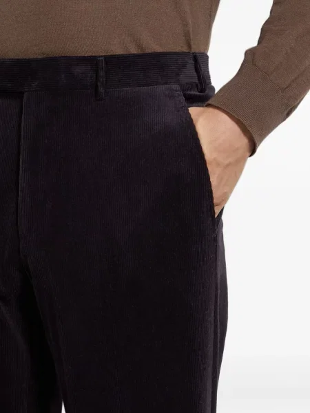 Pantaloni Zegna de catifea cord violet