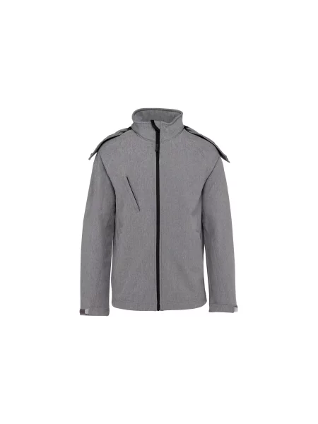 Kurtka z kapturem Kariban Softshell szara