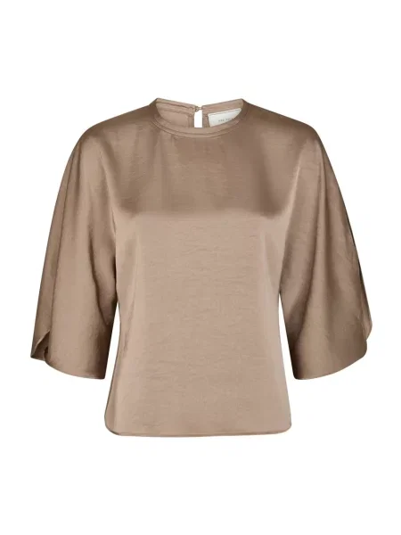 Satynowa bluzka Neo Noir elegancka brązowa