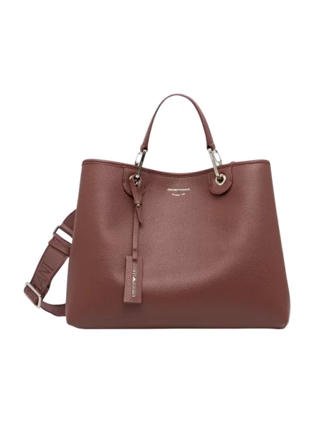 Emporio Armani torebka shopper z imitacji skóry czerwona