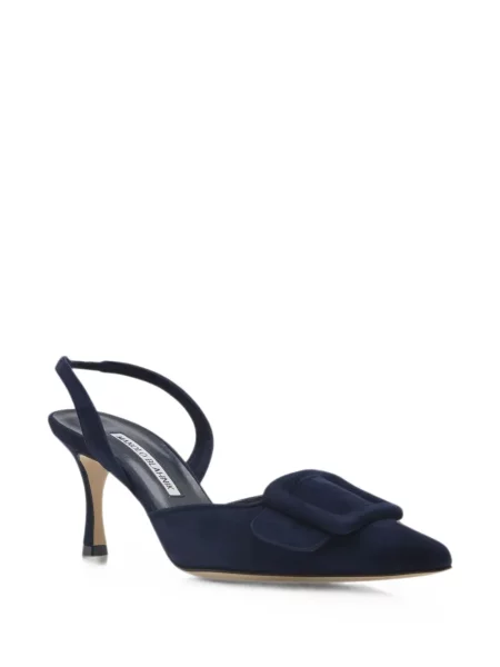 Pantofi cu toc Manolo Blahnik cu cataramă slingback albastru