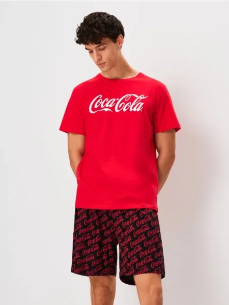Sinsay piżama dwuczęściowa Coca-Cola wielobarwny