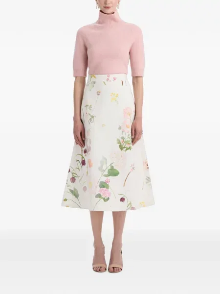Fustă din denim Oscar De La Renta cu imagine alb