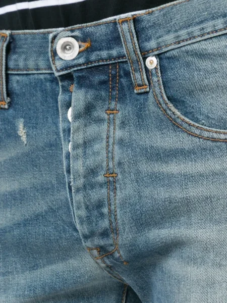 Дънки skinny fit Unravel Project с протрити краища синьо
