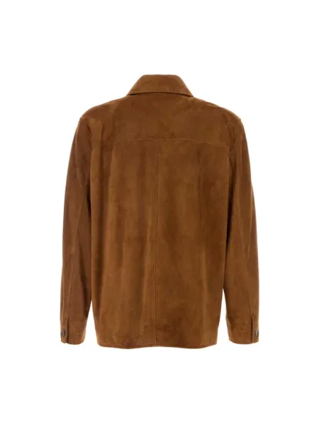 Kurtka skórzana Saint Laurent brązowa