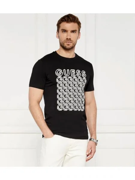GUESS Tricou G CHAIN negru