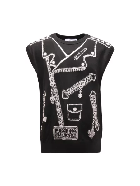 Sweter Moschino wełniany czarny