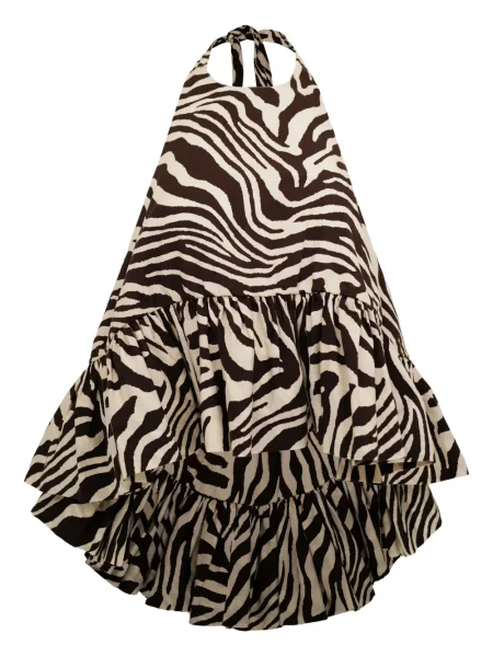 Bluzka Azeeza z nadrukiem w zebrę brązowa