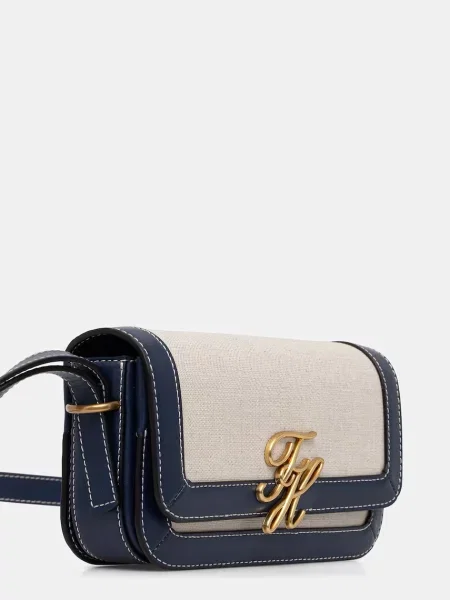 Kabelka Tommy Hilfiger Th Script Flap Crossover Canvas Krémová