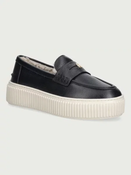 Furla mocasini pentru femei din piele Sky negru