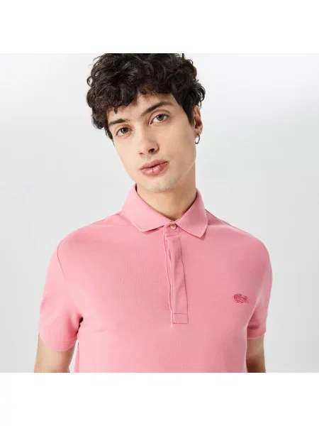 Lacoste Koszulka Polo Paris O Regularnym Kroju Ze Stretchem Z Bawełny Piqué różowa