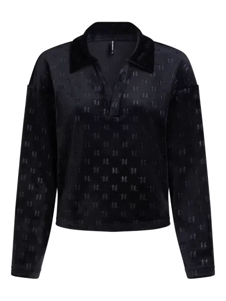 Top Karl Lagerfeld din velur negru