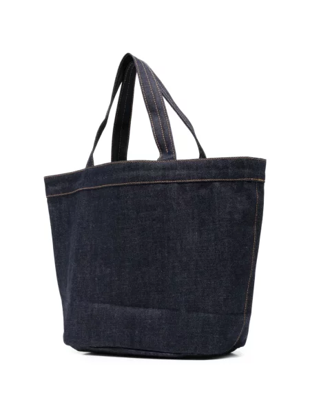 Hímzett shopper táska A.p.c. kék